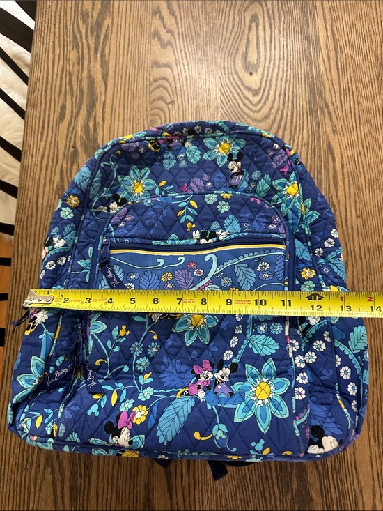 Vera Bradley x Disney Quilted Blue Floral Paisley Mickey & Minnie Backpack main image 5